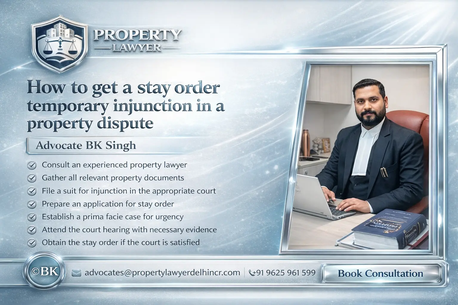 How to get a stay order temporary injunction in a property dispute