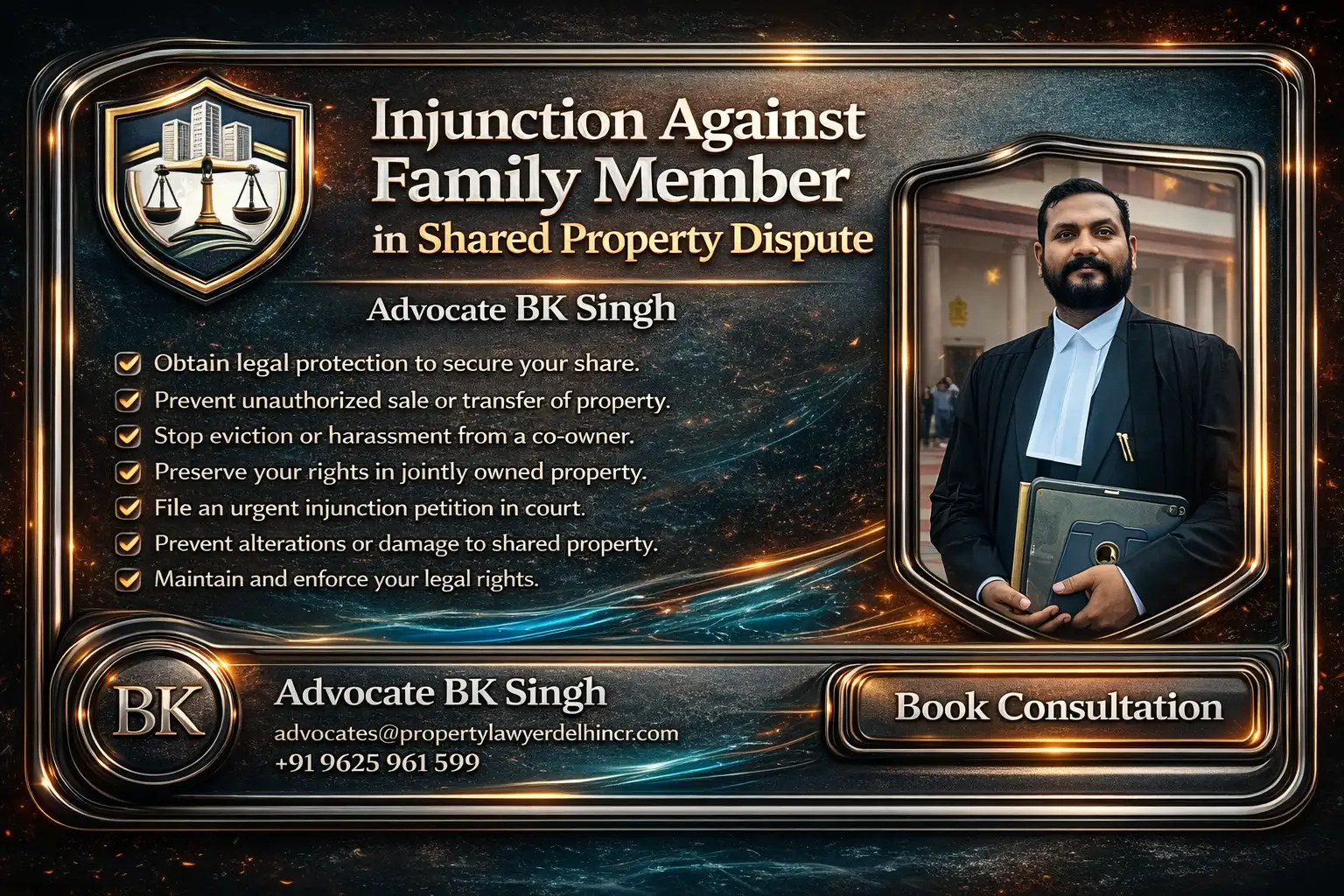 Injunction Against Family Member in Dispute Over Shared Property