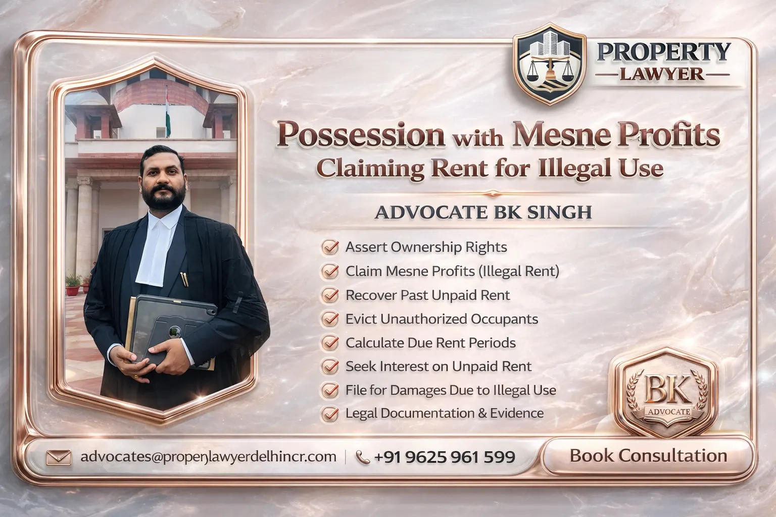 Possession with Mesne Profits Claiming Rent for Illegal Use